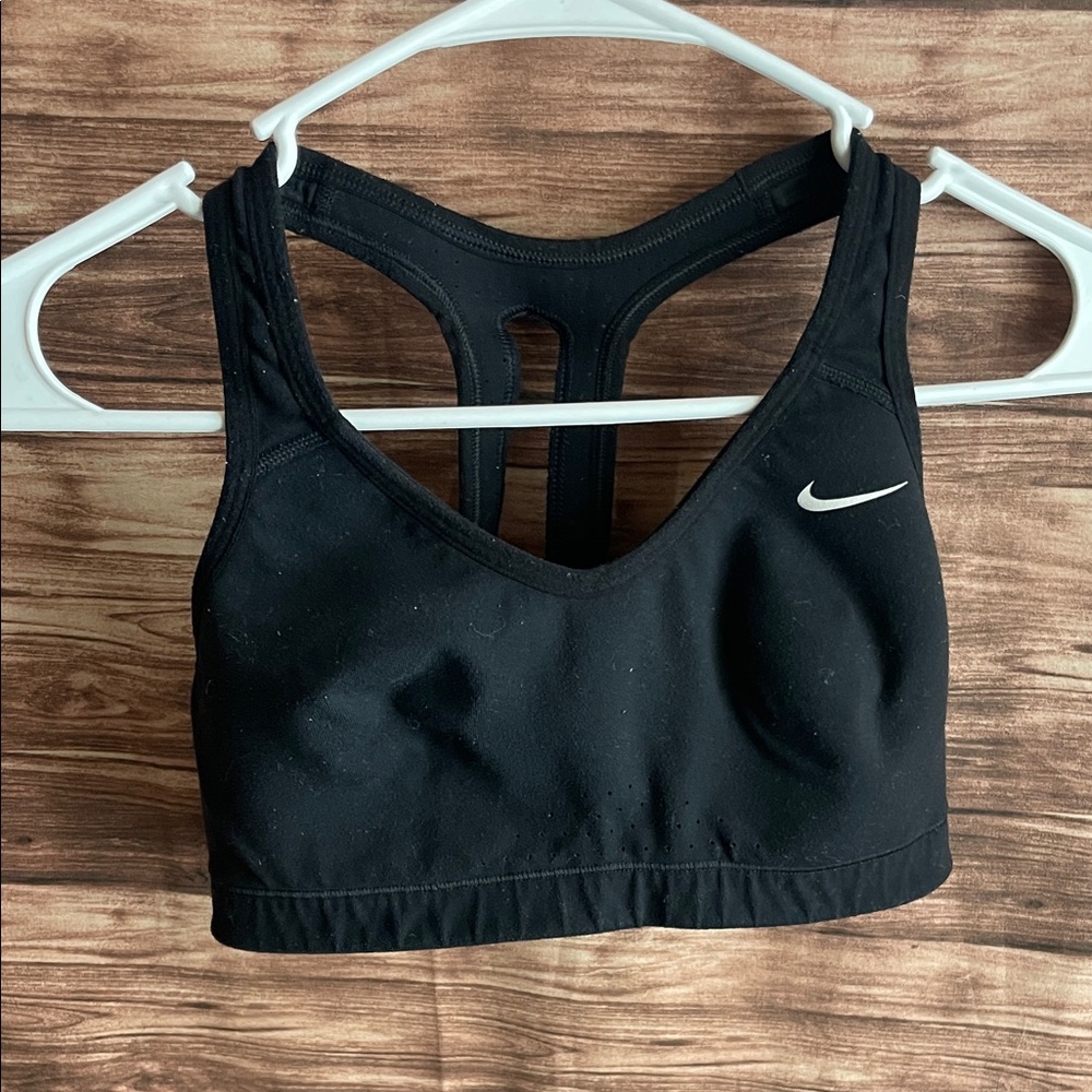Nike Black Sports Bra with White Logo